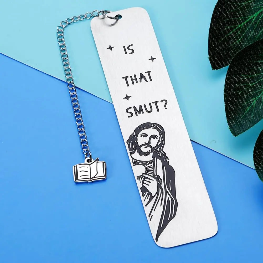 Funny Metal Bookmark With Tassel Pendant Book Lover Humor Peeking Jesus Book Marker Page Clips Reader New Year Gift