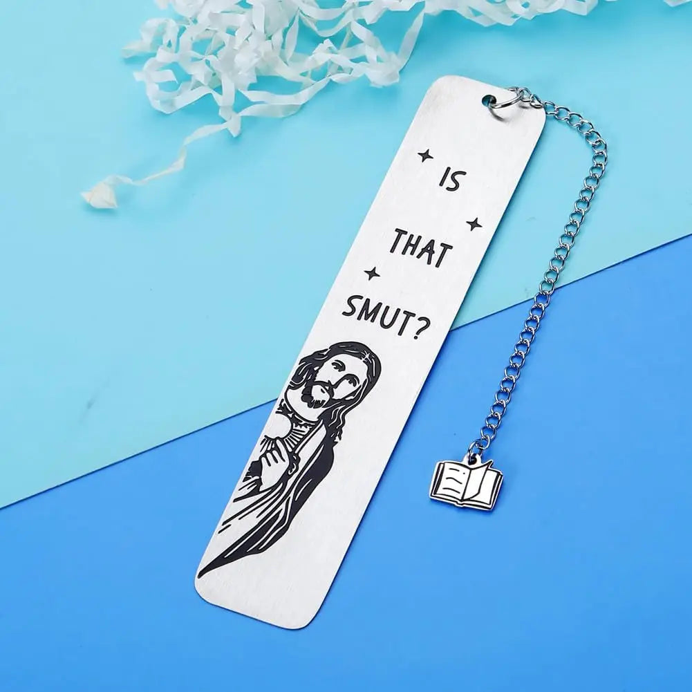 Funny Metal Bookmark With Tassel Pendant Book Lover Humor Peeking Jesus Book Marker Page Clips Reader New Year Gift